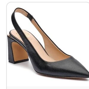 Vince Camuto Black Textured Leather Slingback Pumps size 8